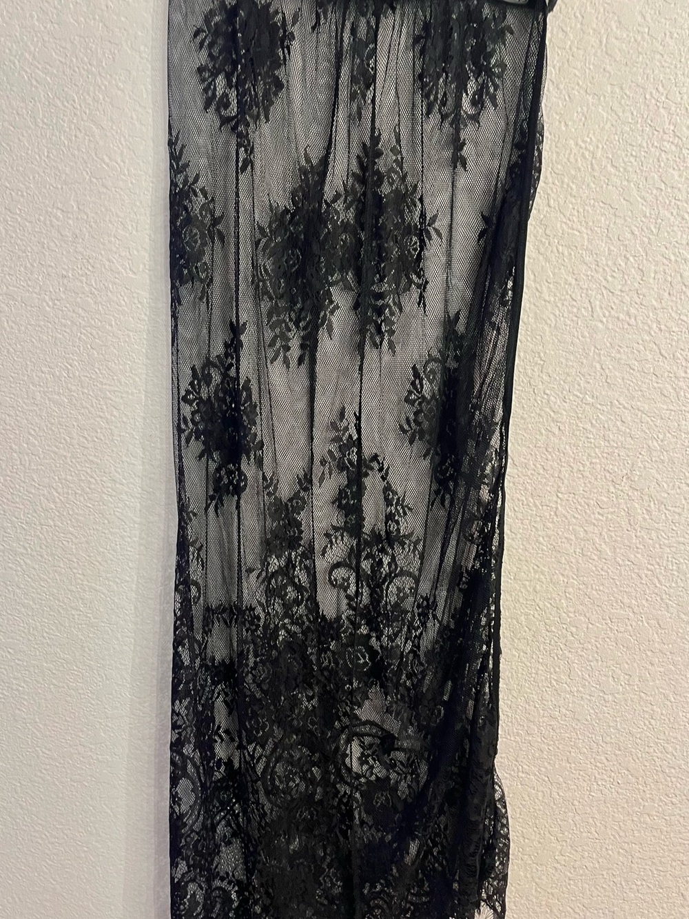 Black lace bohemian skirt